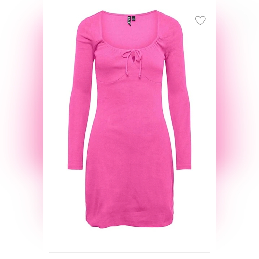NWT Pieces Neon Pink Dress. Size M